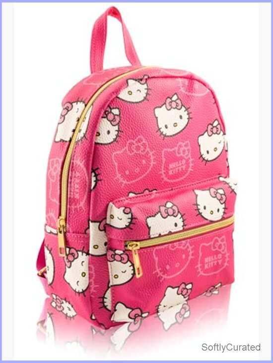 Mini PU Leather Daypack Backpack with Hello Kitty Design